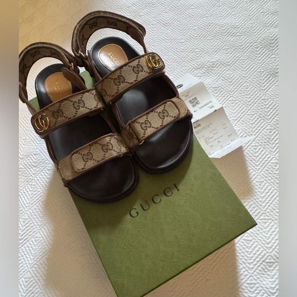 Gucci GG sandals slides dad sandals COMES WITH BOX AND RECEIPT size 38 euro